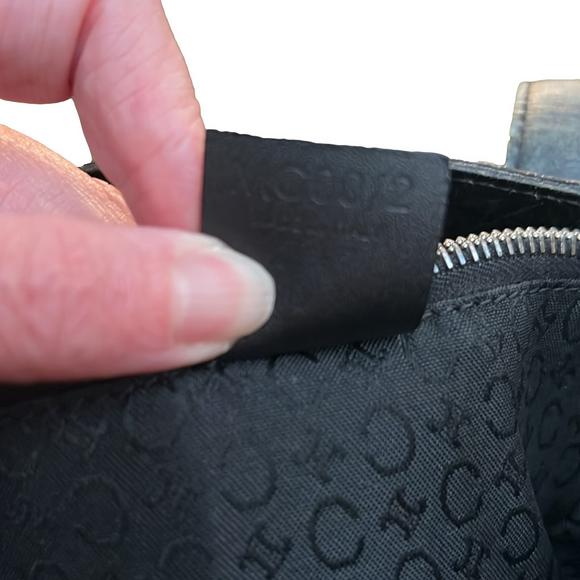 Celine Brown and Black Macadam Shoulder Bag Tote GUC - Picture 16 of 17